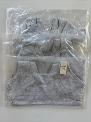 Lot of 3 Size M aerie Best Lace Longline Bralette Top in Heather Grey thumbnail 6