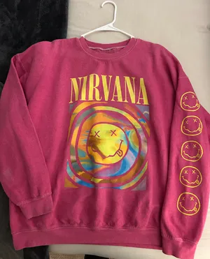 Pink Nirvana Oversized Crewneck thumbnail 1