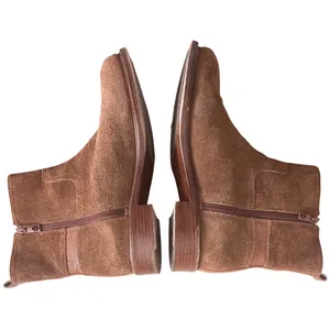 Tory Burch Alaina Suede Pebbled Leather Logo Ankle Booties Cognac Tan 9 thumbnail 8