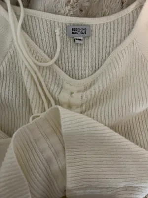 Beginning Boutique White Knit Top thumbnail 2