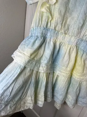 LoveShackFancy Lily Pond Natural Hand Dye Natasha Tie-Dye Mini Dress thumbnail 6