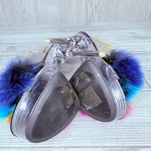 Dolls kill cape Robbin night of my life fluffy clear platform heels size 8 thumbnail 10