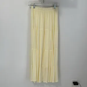 Z Supply Nicola Crinkled Gauze Tiered Maxi Skirt Pale Yellow thumbnail 4