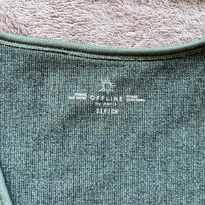 Aerie Offline Ribbed V Neck Sports Bra Tank Top Green Size Small thumbnail 2