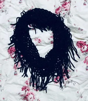 Black Knit Infinity Scarf thumbnail 1
