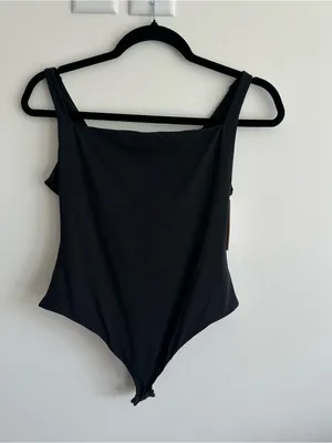 NWT Skims Fits Everybody Square Neck Bodysuit in Onyx thumbnail 4