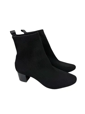 Joie Neely Black Knit Stretch Sock Booties Ankle Boots Size 10 thumbnail 3