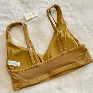 NWT Offline by Aerie Goals Light Tan Ribbed Padded Sports Bra - Size: Large thumbnail 7