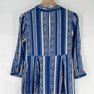Free People‎ After The Storm Maxi Dress Button Front Paisley 3/4 Sleeve Boho thumbnail 11