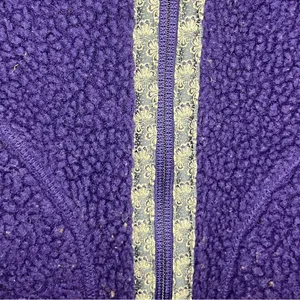 LL Bean Purple Sherpa Vest Embroidered Trim thumbnail 4