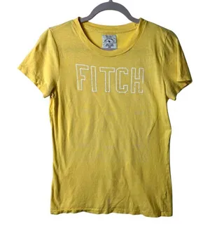 Y2K Abercrombie & fitch yellow t-shirt‎ women's size large thumbnail 1