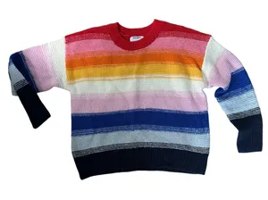 Old Navy Festive Craft Rainbow Striped Sweater - Cozy Knit Blend‎ Vibrant Colors thumbnail 1