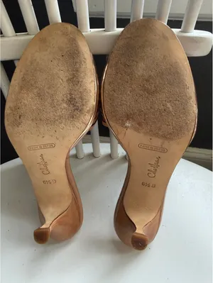 Cole Haan Women's Brown Leather Slip-On Heels thumbnail 3