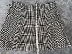 Maison D’amelie plaid brown /beige mini skirt size L thumbnail 8