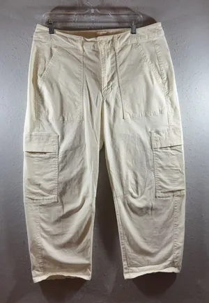 1713 | Universal Thread High Rise Straight Leg Cargo Utility‎ Pants Cream 14 thumbnail 1