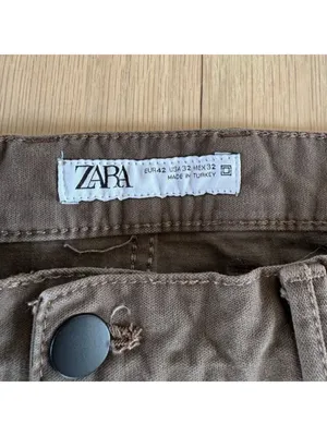 Zara Olive Brown Pants Size 32 thumbnail 3
