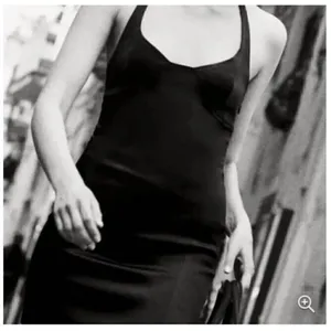 NEW ZARA Satin Bustier Mini Dress Black LARGE thumbnail 6