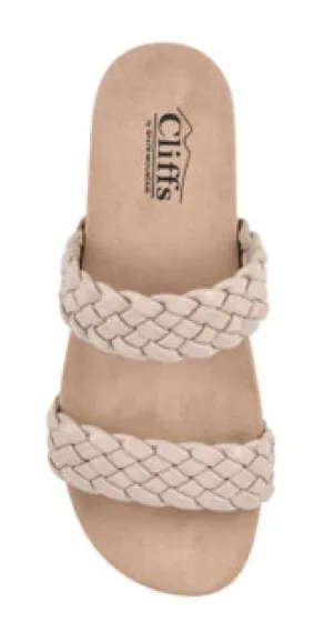 Cliffs by White Mountain Women's Beige Braided Double-Strap Slide Sandal thumbnail 1
