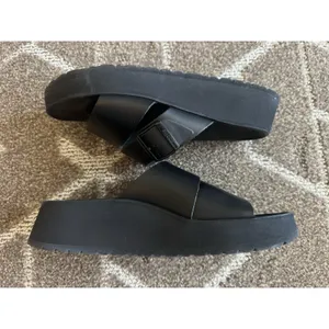 Papillio Birkenstocks Almina Black Leather Wedge Sandals Contoured Footbed 7 38 thumbnail 8