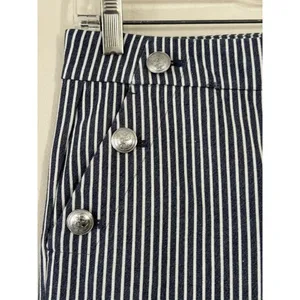 LOFT Women's Blue/White Striped The Riviera Slim Ankle Pants -6 thumbnail 3