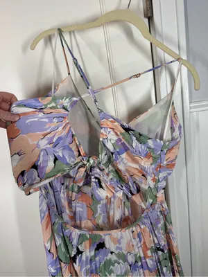 Astr the Label Blythe Pleated Spaghetti-Strap Maxi Dress in Lavender Peach Large thumbnail 4