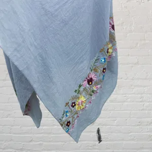 NWT Bijoux Terner Embroidered Floral Border Scarf / Wrap Shawl thumbnail 4