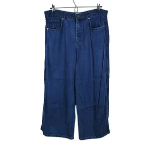 French Connection Wide Leg Side Slit Jeans Size 8 Blue Festival Rave Y2K 90s thumbnail 2