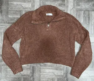 Hollister Brown Fuzzy Pullover Size Small thumbnail 1