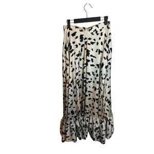 T. Tribe Black and Cream Speckled Ruffle Hem Maxi Skirt thumbnail 2