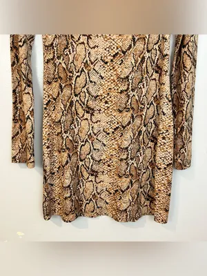 Reformation Smith Mamba Bodycon Snake Skin Animal Print Brown Mini Dress M thumbnail 13