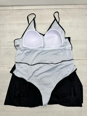 Plus Size Swimdress Tummy Control One Piece Bathing Suit V Neck Slimming 3XL thumbnail 11