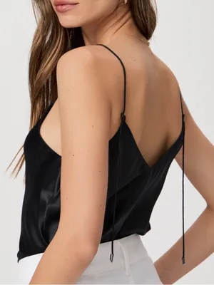 Paige 100% silk tank size small black thumbnail 7
