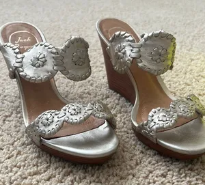 Jack Rogers Platinum Wedge Sandals thumbnail 1