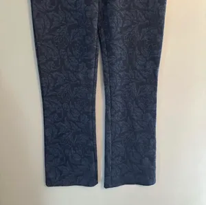 Urban Outfitters navy blue high waisted floral bootcut pants thumbnail 2