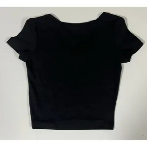 Wild Fable Black Solid Short Sleeve V-Neck Shirt Top Blouse Tee Size XS 🖤 thumbnail 3