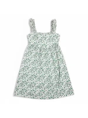ELOQUII Floral Cotton Poplin Corset Midi Dress Green‎ White NWT 18 Cottagecore thumbnail 2