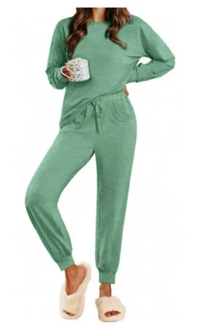 NEW Super soft Pajamas Sets Long Sleeve Top & Pants Pockets Lounge M thumbnail 1