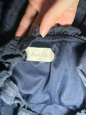 Altar’d State Mini Navy Blue Pleated Dress Size Large thumbnail 3
