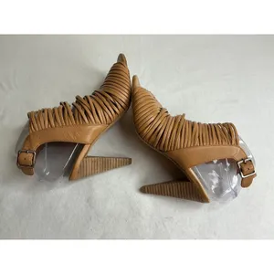 Vince Camuto Women Tan Strappy Cage Open Toe Heel Sandals Size 8 thumbnail 4
