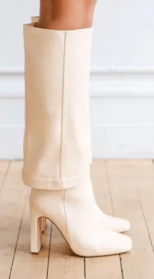 Lulus Square Mouth Ivory Boots(Size 7) thumbnail 1
