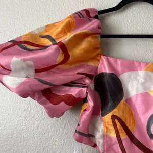 Aureta Anthropologie Studio Printed Puff Sleeve Maxi Cut Out Dress Pink Abstract thumbnail 5