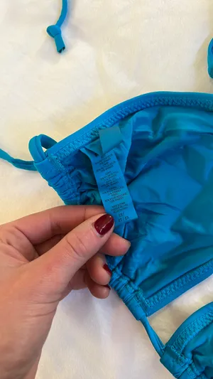 Skims Strappy Blue Bikini Top thumbnail 7
