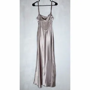 Zara Champagne Satin Maxi Dress thumbnail 8