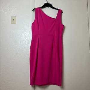 Calvin Klein Women's Asymmetrical-Neck Sheath Dress Size 14 thumbnail 4