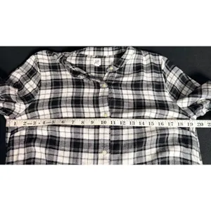 Gap Womens Black White Plaid Long Sleeve Button Down Dropped Waist Dress Size M thumbnail 8