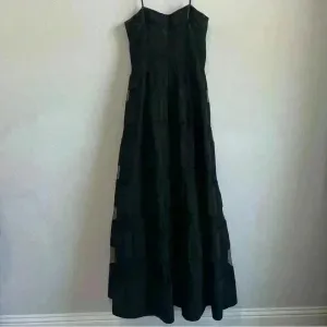 Aidan Mattox‎ Women's Organza Black Sheer Illusion Lined Gown Dress Size 8 thumbnail 2