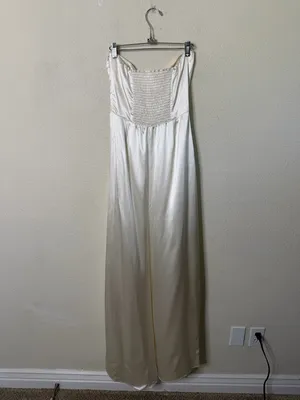 NEW Reformation Giotto Ivory Silk Gown Maxi Wedding Dress Strapless Size 6 thumbnail 4
