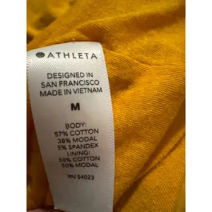 Athleta Womens Yellow Ruched Sleeveless Sheath Dress Medium Cotton‎ Modal Blend thumbnail 7