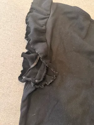 ZARA Ruffle Sleeve Crop Top Black thumbnail 4