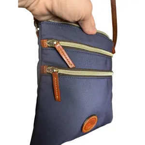 Dooney & Bourke Navy Nylon North South Triple Zip Crossbody Bag thumbnail 6